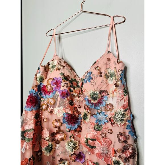 NWT MAC DUGGAL 68531 Pink Embroidered Floral V-Neck Fit Flare Evening Gown 20W - Picture 10 of 16